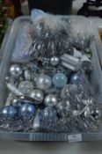 Quantity of Silver Christmas Decorations, Streamer