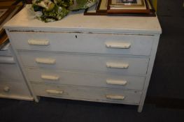 White Painted Four Height Chest of Drawers