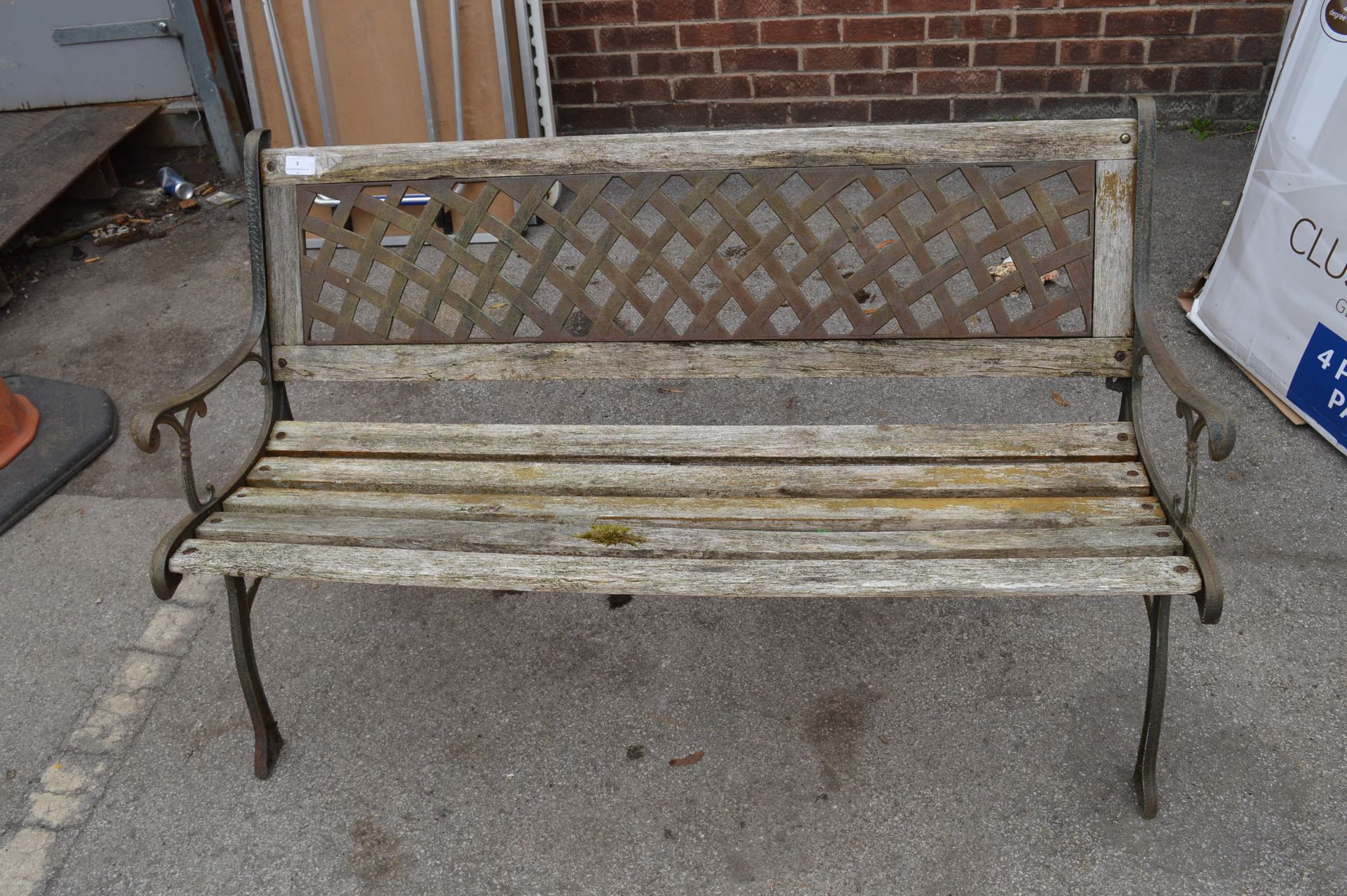 Garden Bench with Cast Metal Supports