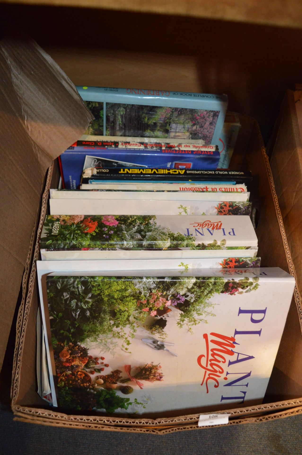 Box of Books Including Binders of Gardening