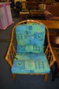 Cane Conservatory Armchair with Loose Cushion Seat