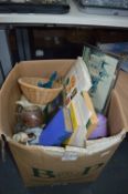 Box Containing Books, Ornaments, Teaware, Prints,