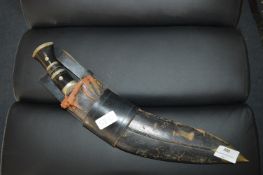 Indian Kukri Knife with Leather Sheath