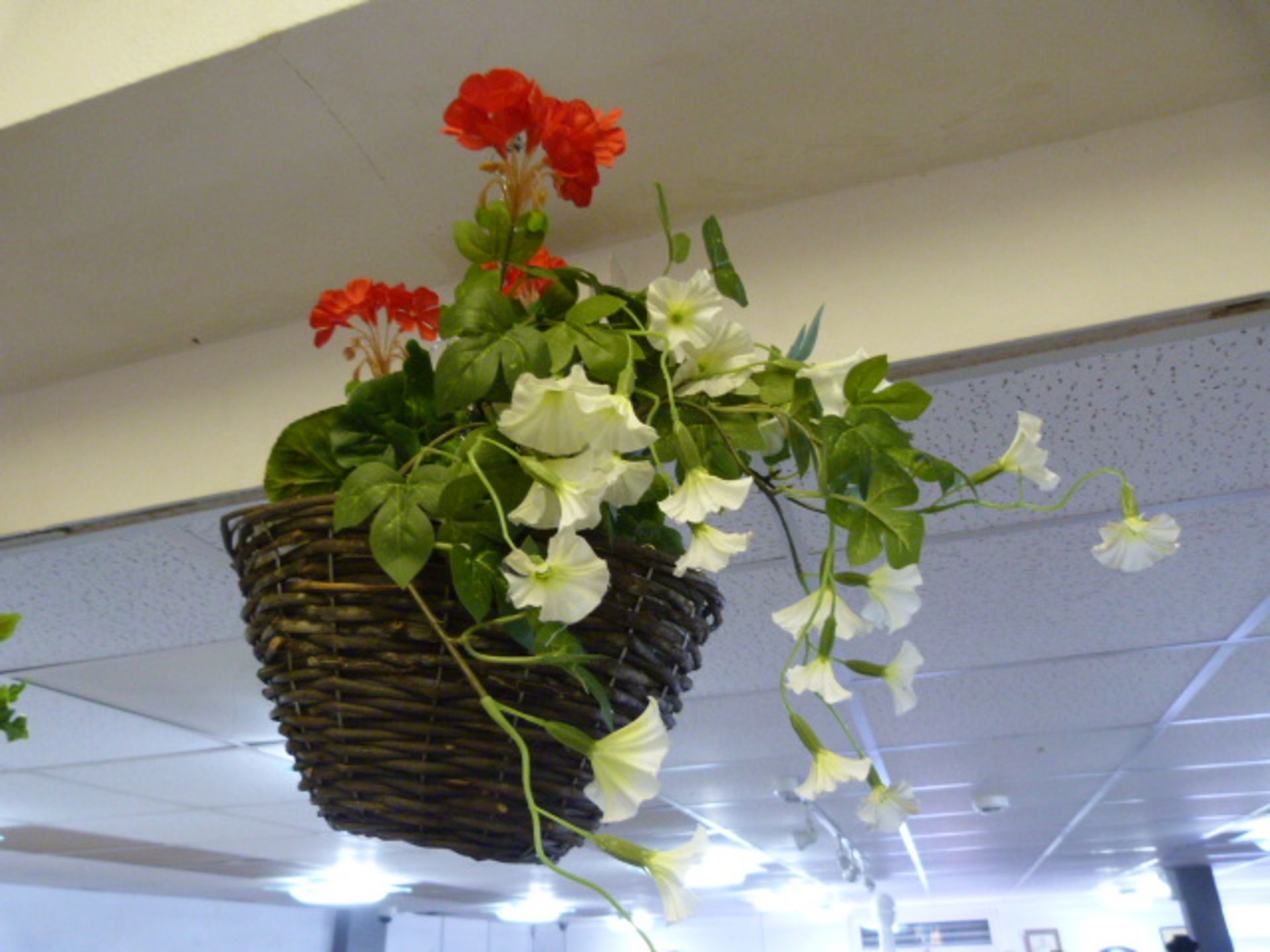 *Hanging Basket with Artificial Flowers