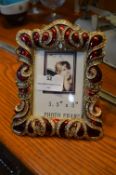 Decorative Enamel and Gilt Photo Frame