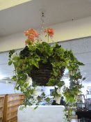 *Hanging Basket with Artificial Flowers