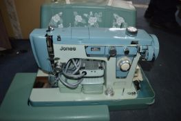 Cased Jones Electric Sewing Machine