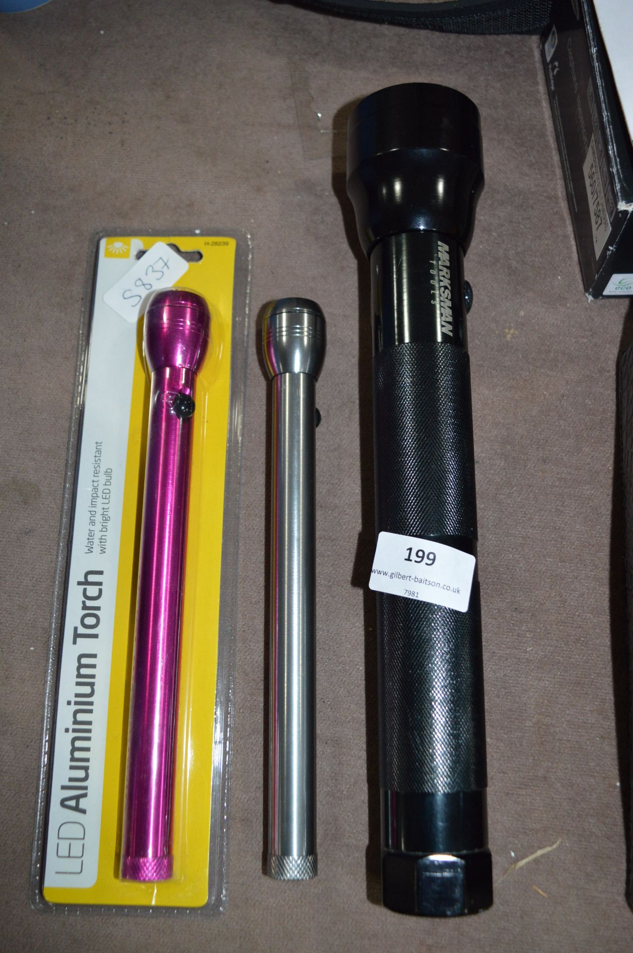 Three Maglite Type Torches