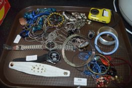 Tray Lot of Costume Jewellery and Two Gents Wrist
