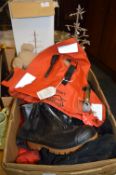 Pair of Rubber Work Boots, Life Jackets and Vintag