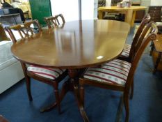 Mahogany Twin Pedestal Extending Dining Table with