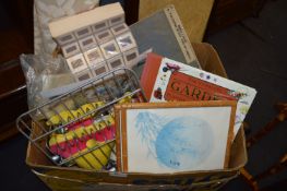 Box Containing Assorted Prints, Cotton Backed Map,