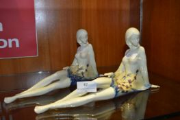 Pair of Tupton Ware Figurines - Dragonfly Ladies