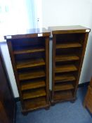 Pair of Walnut Six Height Shelf Units