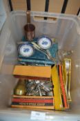 Storage Box Containing Assorted Silver Plated Cutl