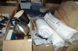Two Boxes Containing Teaware, Stainless Steel Pan,