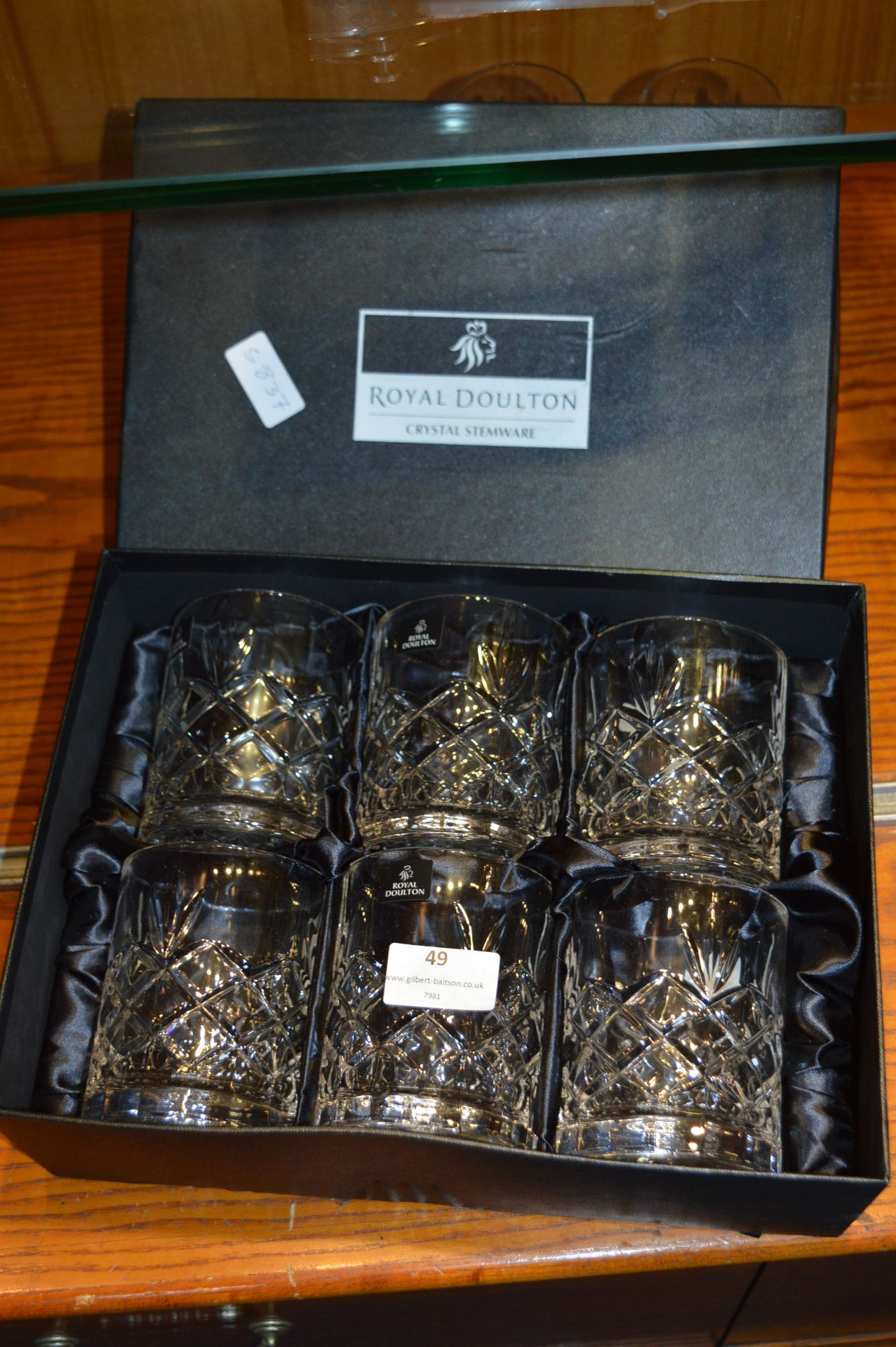 Set of Six Royal Doulton Crystal Stemware Glasses