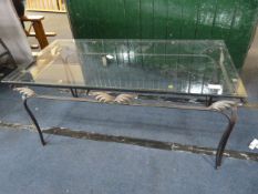 Wrought Metal Glass Top Coffee Table