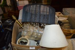 Box of Assorted Table Lamps and Shades