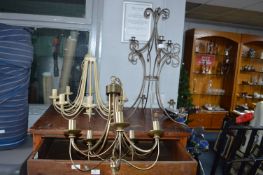 Three Assorted Wrought Metal Ceiling Light Fitting