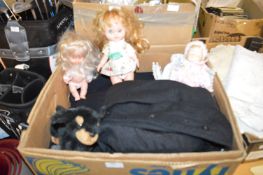 Assorted Vintage Clothing and Plastic Dolls