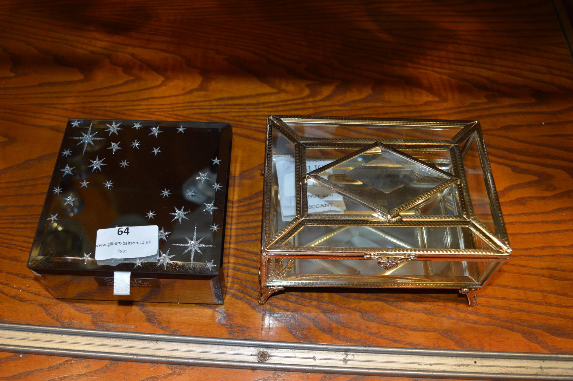 Two Glass Jewellery Boxes