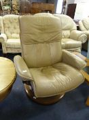 Stressless Light Brown Leatherette Reclining Armch