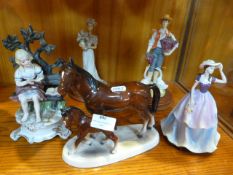Selection of Pottery Figurines and Horse