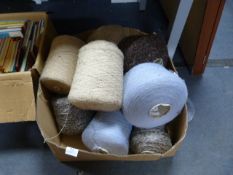 Quantity of Knitting Wool (Blue and Shades of Brow