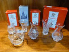 Collection of Royal Brierley Crystal Glass Vases