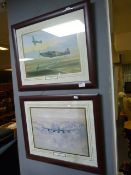 Pair of WWII Aircraft Prints - Lancaster and 264 S