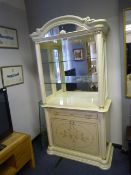 Marble Effect Mirrored Back Display Cabinet