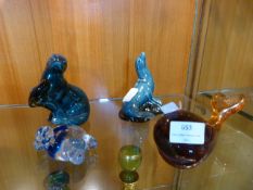 Poole Pottery Beaver and Seal Figures and a Wedgwo