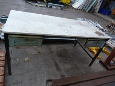 *Metal Work Bench with Two Drawers