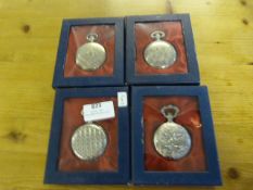 Four White Metal Cased Pocket Watches