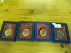 Four Bronze Effect Cased Pocket Watches