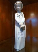 Nao Lladro Figurine - Girl with Flower Basket