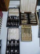 Four Cased Sets of Silver Plated Cutlery