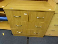 Light Oak Effect Two over Two Chest of Drawers