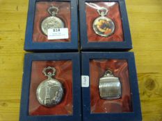 Four White Metal Cased Pocket Watches