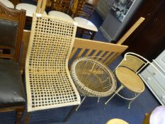 Cane Dining Chairs, Cane Log Basket and a Cane & M