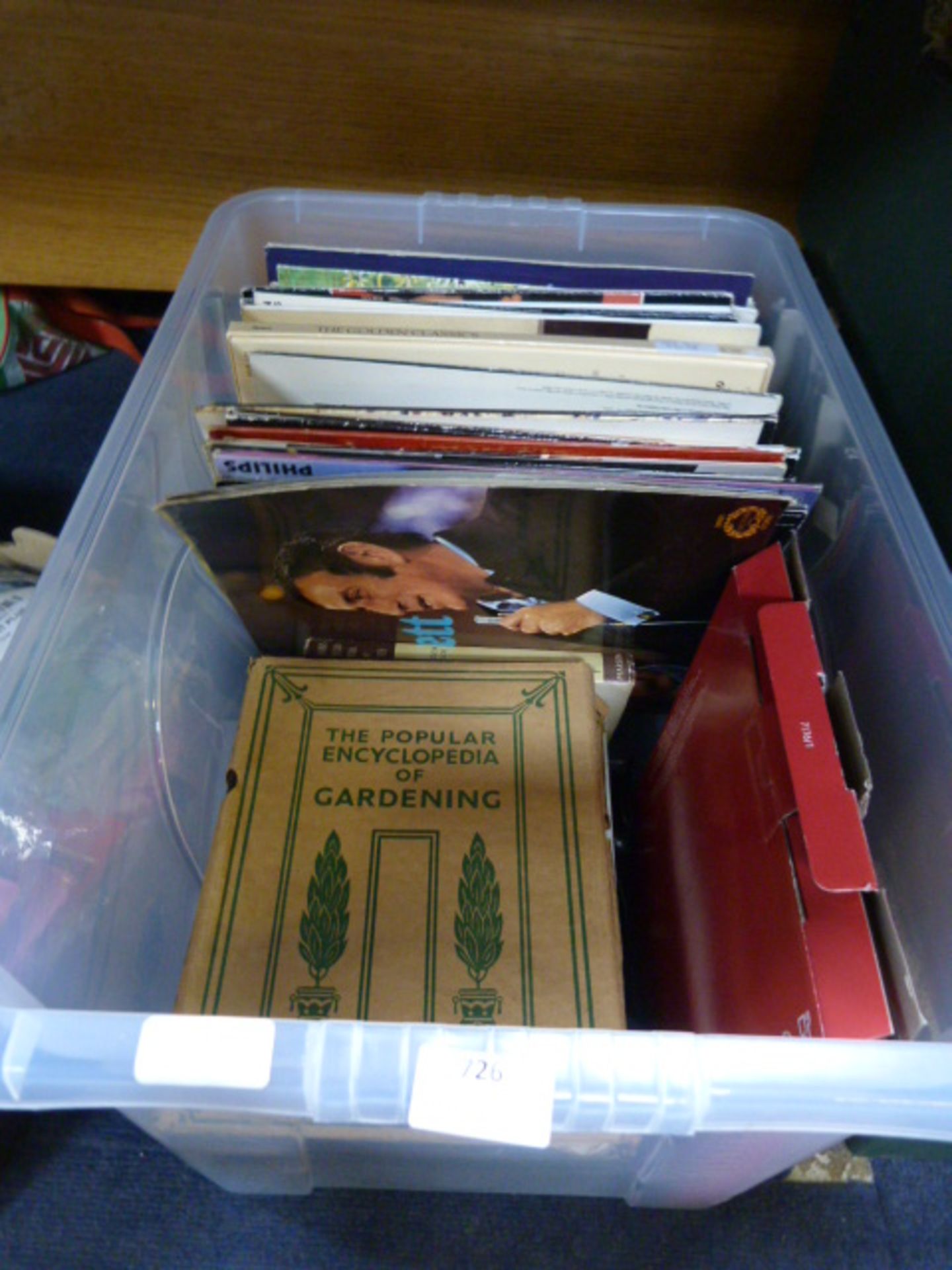 Box Containing a Quantity of LP Records, Gardening