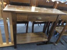 Walnut Hall Table with Drawer