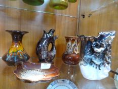 Selection of Pottery Vases, Cornwall Fish Vase, et