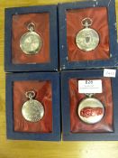 Four White Metal Cased Pocket Watches