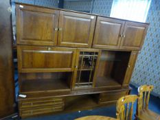 Oak Wall Unit with Cupboard over Top