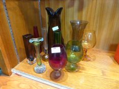Coloured Glass Vases and Goblets