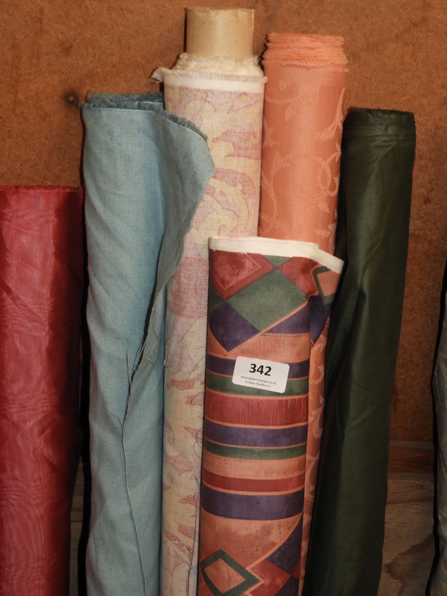 Five Rolls of Curtain Fabric Remnants (As Per Photograph)