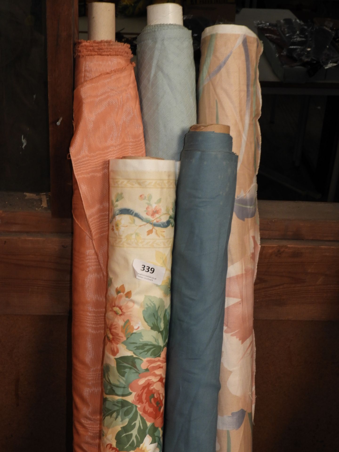 Five Rolls of Curtain Fabric Remnants (As Per Photograph)