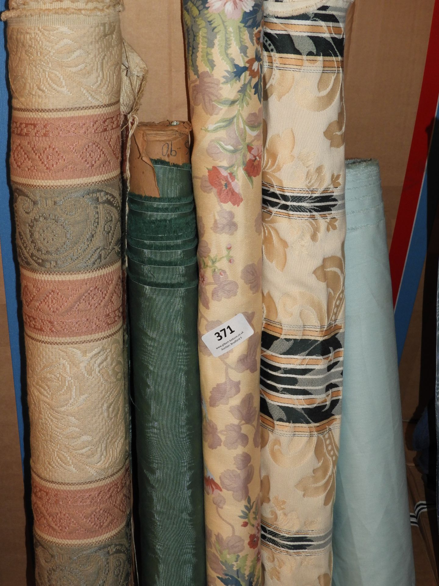 Five Rolls of Curtain Fabric Remnants (As Per Photograph)